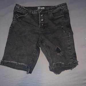 Large Black Jean Shorts, Mid Rise.